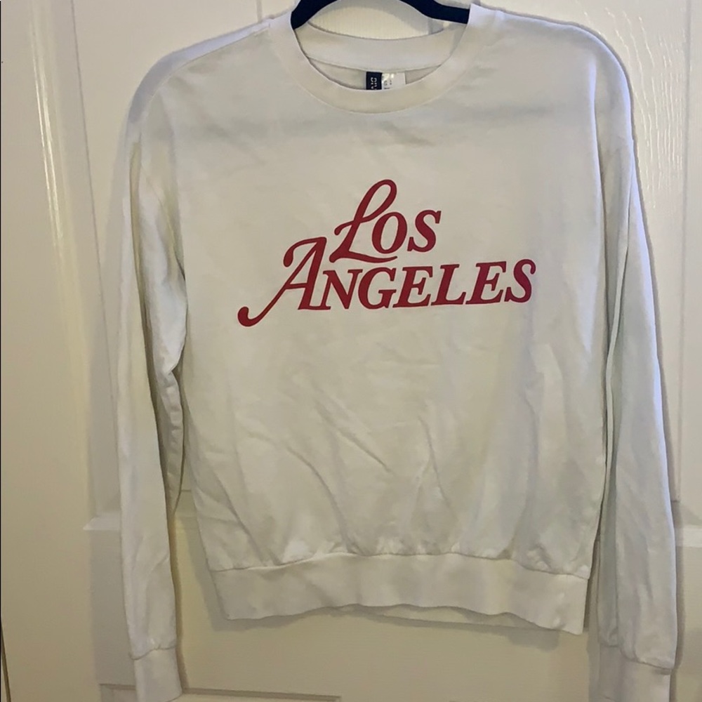 White LA sweater